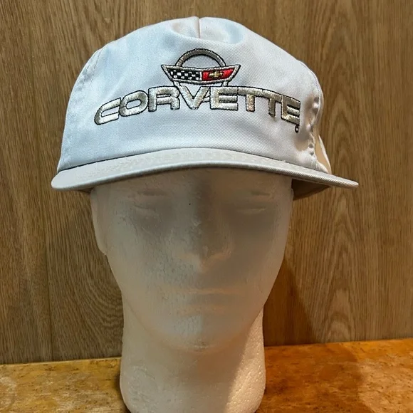 Vintage Corvette Snap Back DorfmanPacific Hat Light Gray With Embroidered Logo